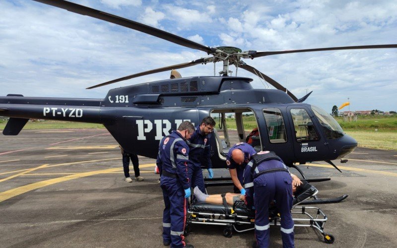 PRF e Samu levam paciente de pelotas atÃ© caxias do sul de helicÃ³ptero