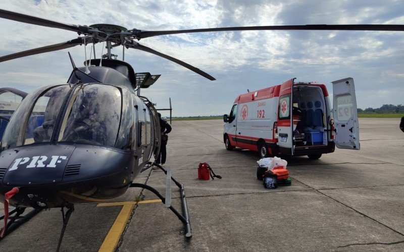 PRF e Samu levam paciente de pelotas atÃ© caxias do sul de helicÃ³ptero