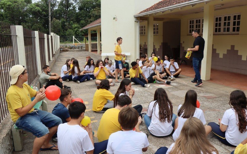 Volta Ã s aulas na rede municipal de Morro Reuter. Na Escola Edvino Bervian teve atividades de integraÃ§Ã£o 