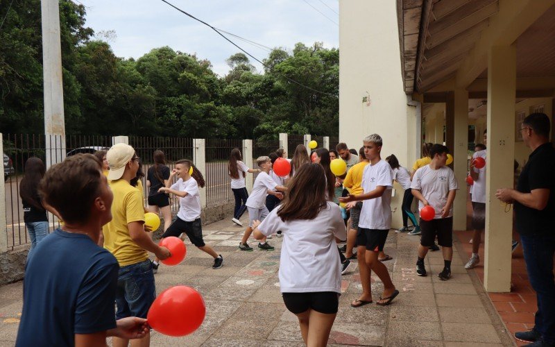 Volta Ã s aulas na rede municipal de Morro Reuter. Na Escola Edvino Bervian teve atividades de integraÃ§Ã£o 