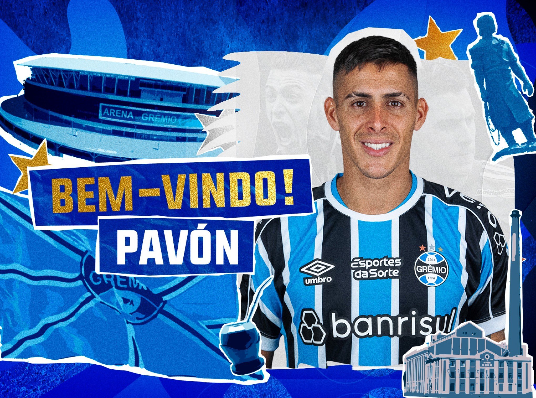 Grêmio anuncia contratação do argentino Pavón