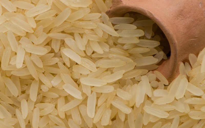 Grãos de arroz convencionais.Cientistas criaram uma forma de cultivar células bovinas de músculo e gordura dentro dos grãos, o que iria baratear custo e diminuir pegada ambiental | abc+