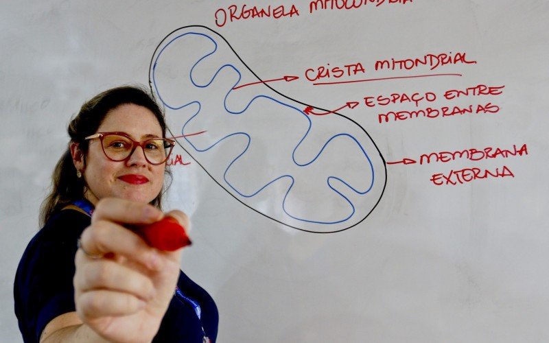 A professora Janaína Dias Godinho agora dá aulas de biologia no Colégio Marechal Rondon