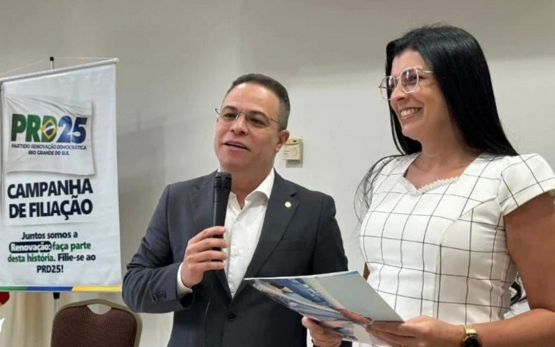Elizandro Sabino, presidente da sigla no Rs e Gislaine Pires, presidente da executiva municipal do PRD em Novo Hamburgo | abc+