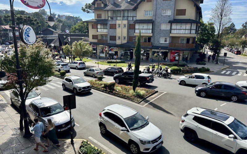 MovimentaÃ§Ã£o no domingo de PÃ¡scoa, na Ã¡rea central de Gramado