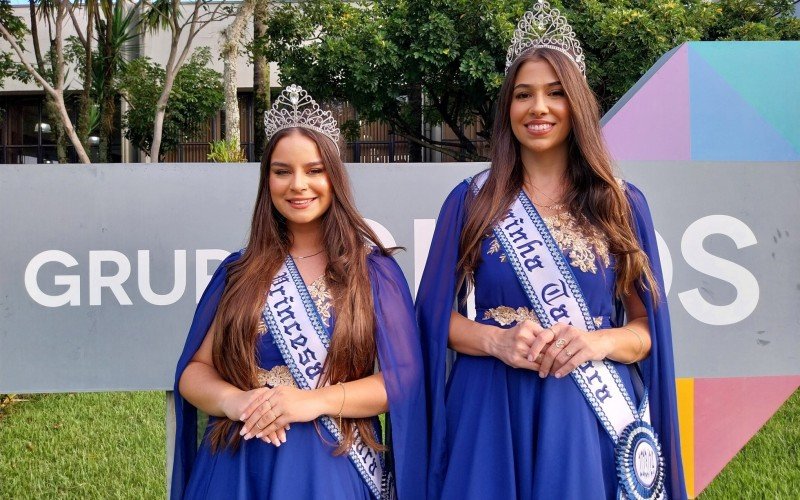 A princesa Thaís de Almeida e a rainha Harley Eduarda Sparremberger, soberanas do Taquara Campo | abc+