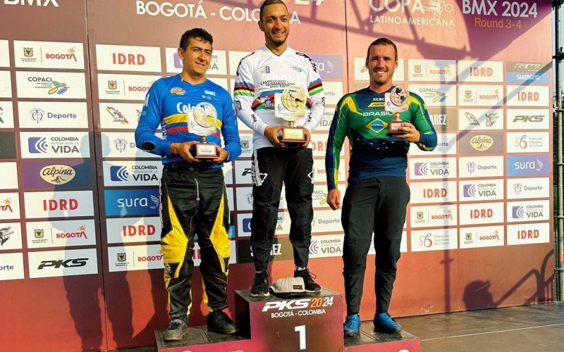 Leonardo Gaiteiro, do Ivoti BMX Team, em terceiro lugar | abc+