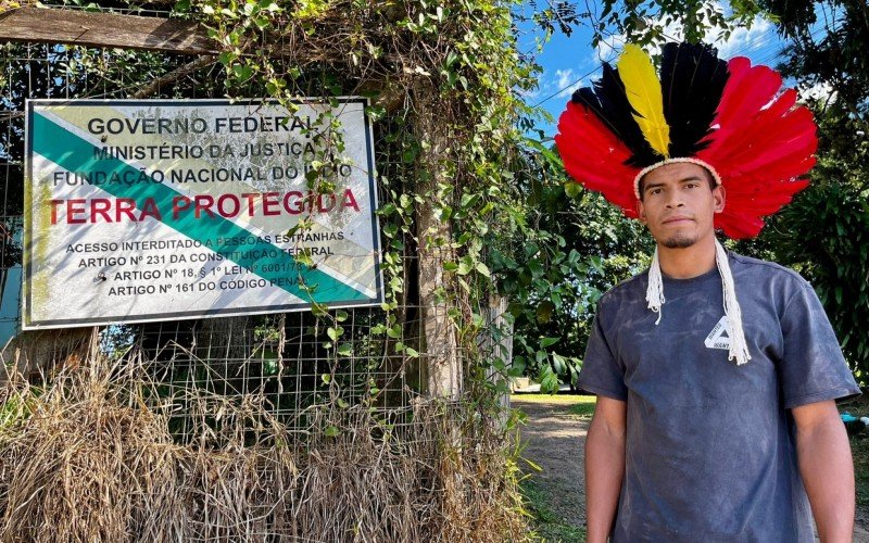 Elton da Costa, 25 anos, é cacique da aldeia em São Leopoldo 