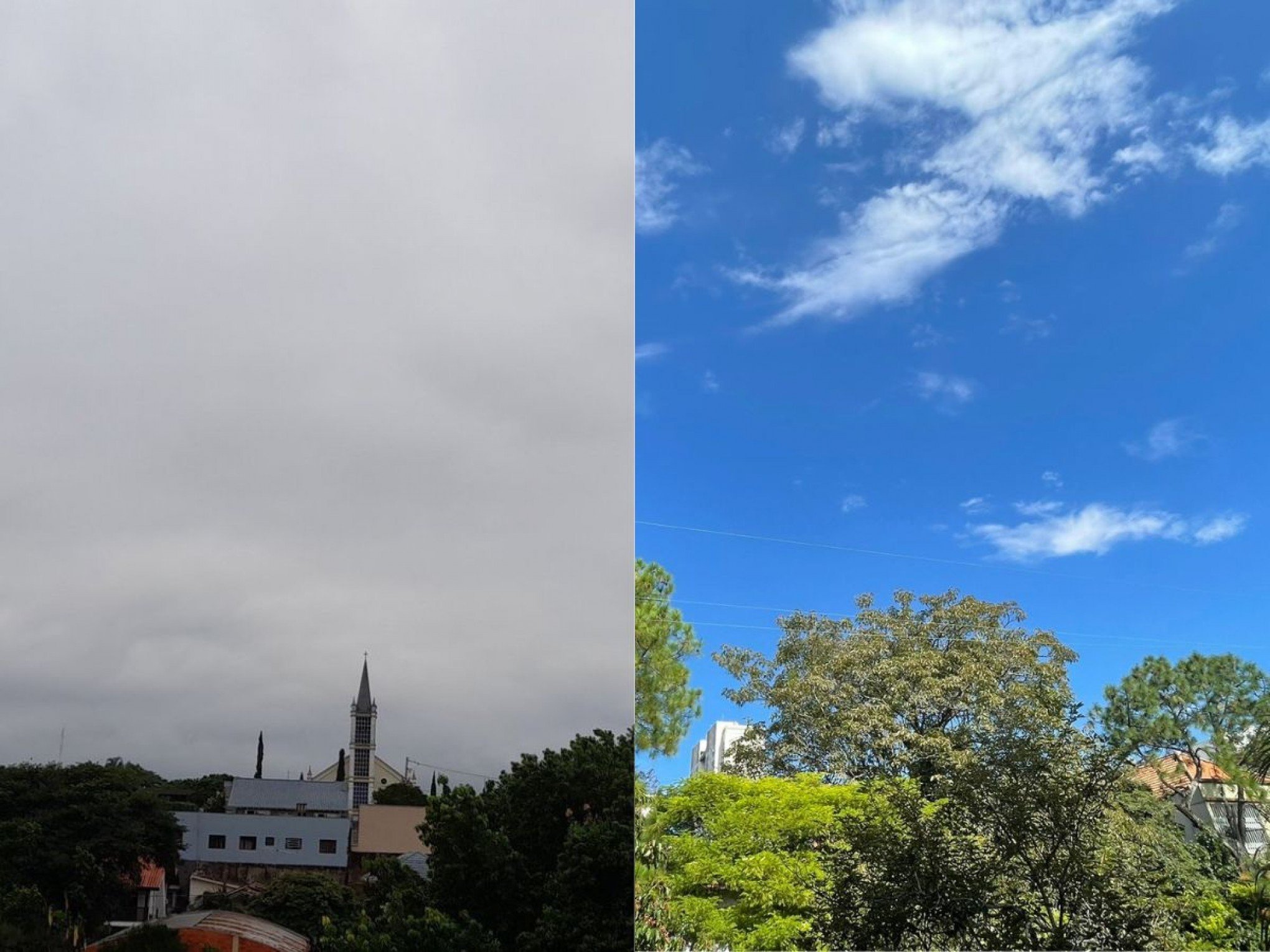 Tempo nublado e ensolarado ao mesmo tempo? Região metropolitana tem condições distintas