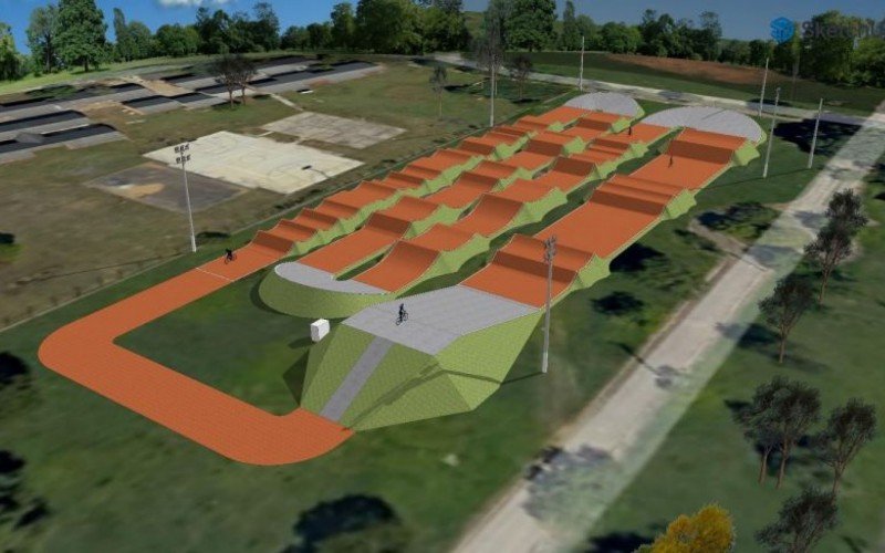 Projeto da pista de bicicross que será construída no Parque do Trabalhador, em São Leopoldo