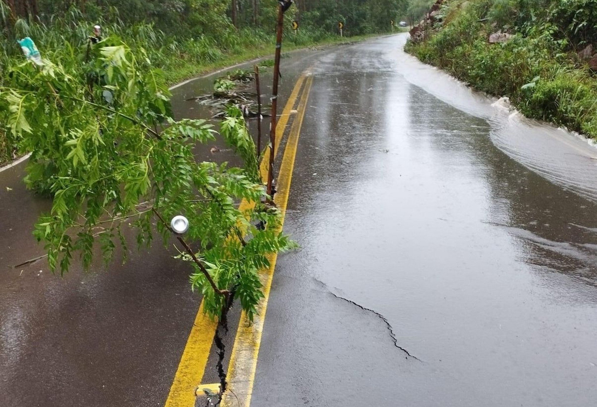 CATÁSTROFE NO RS: Estrada usada como desvio entre Serra e Vale do Sinos é interditada após asfalto rachar; confira novas alternativas