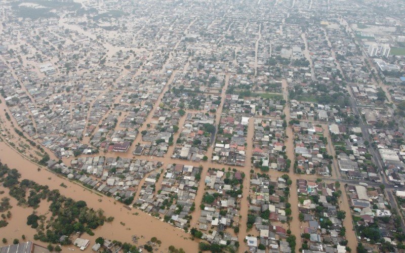 Imagem aerea da situação do bairro Santo Afonso na tarde deste sábado | abc+