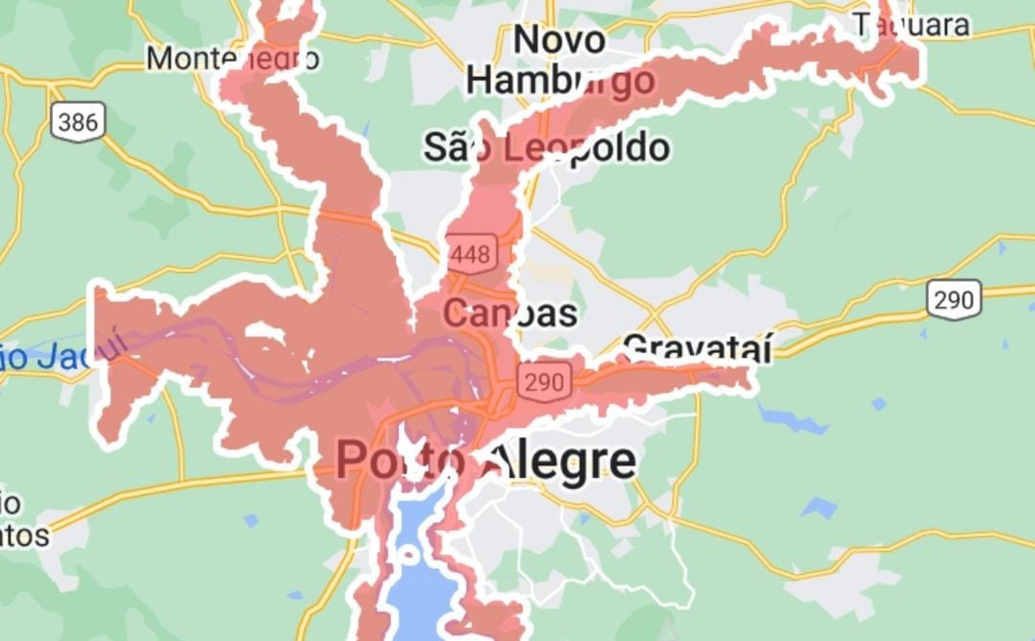 CATÁSTROFE NO RS: Mapa interativo mostra prováveis áreas de risco na Grande Porto Alegre