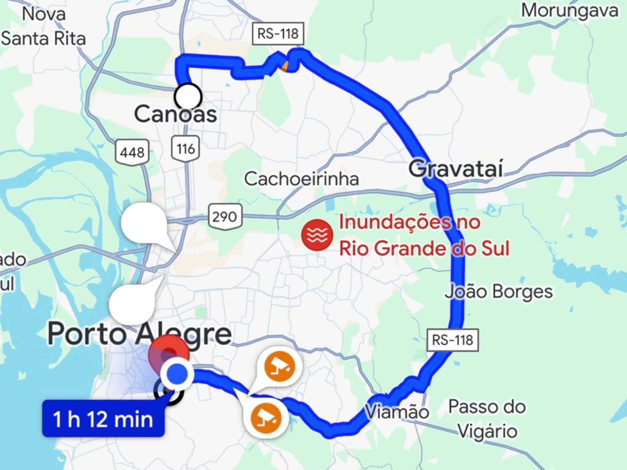 CATÁSTROFE NO RS: Comando Rodoviário divulga rota segura entre Porto Alegre e Canoas