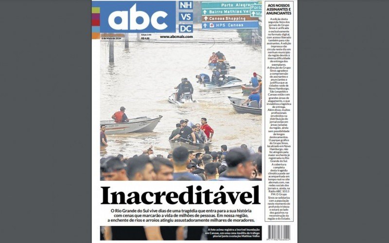 Capa do jornal ABC desta segunda-feira, 6 de maio de 2024 | abc+