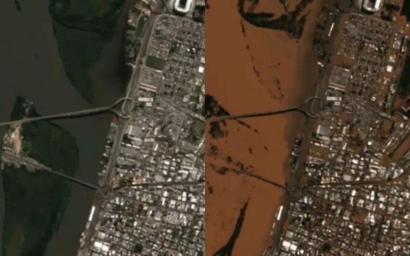 Imagem de satélite mostra o antes e o depois de regiões do RS atingidas por enchentes | abc+