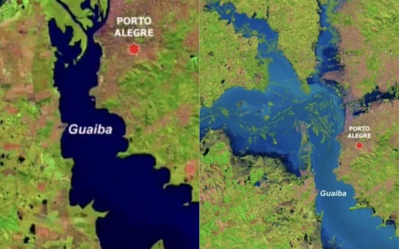 Imagem de satélite mostra o antes e o depois de regiões do RS atingidas por enchentes | abc+