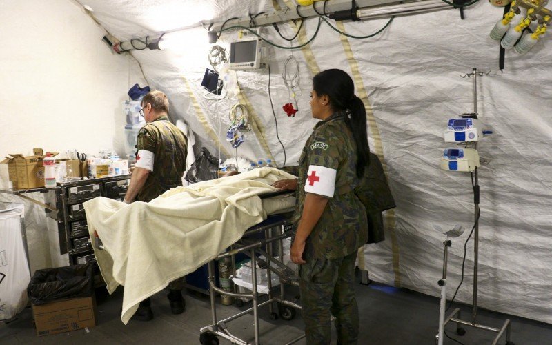 Estrutura opera desde a manhã do último sábado (11) junto ao Hospital Nossa Senhora das Graças