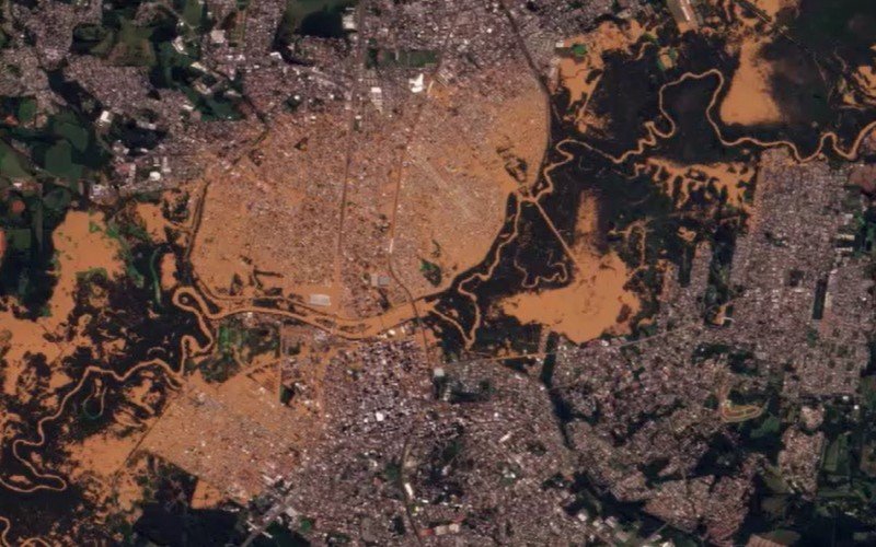 Imagens de satélite da Polícia Federal mostram alagamento entre São Leopoldo e Novo Hamburgo | abc+