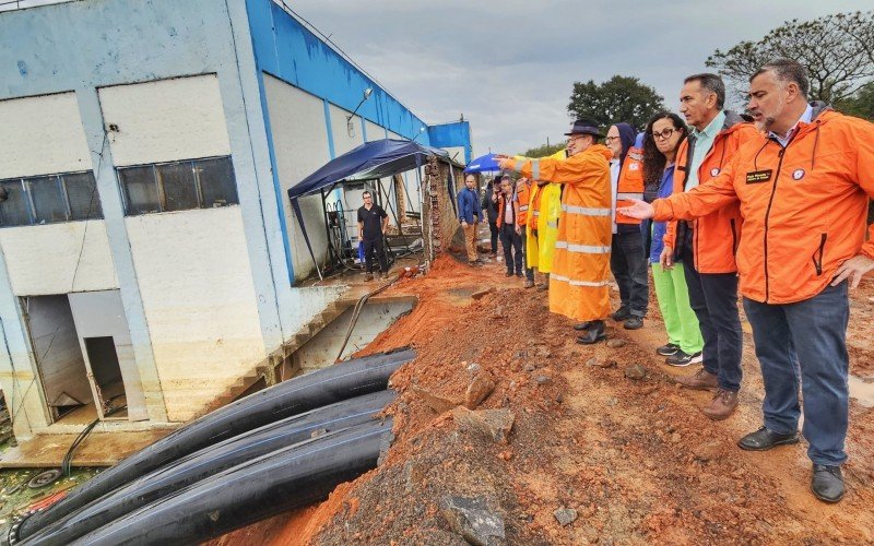 Inundação histórica no RS - Ministros do Governo Lula acompanham obras emergenciais do dique e funcionamento das bombas em São Leopoldo