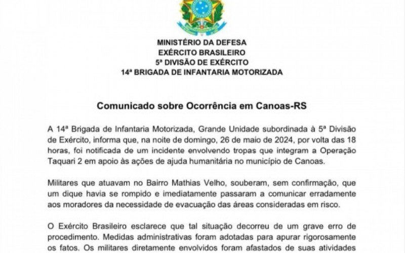 Exército admite erro no bairro Mathias Velho, em Canoas | abc+