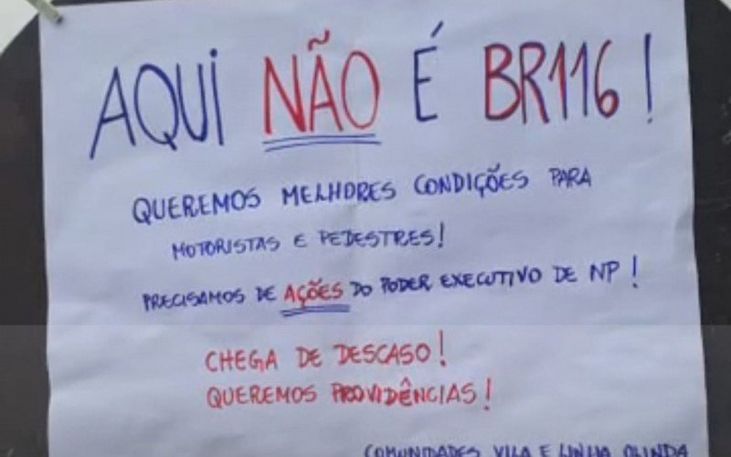Protesto em Nova PetrÃ³polis apÃ³s morte de idoso e cÃ£o atropelados