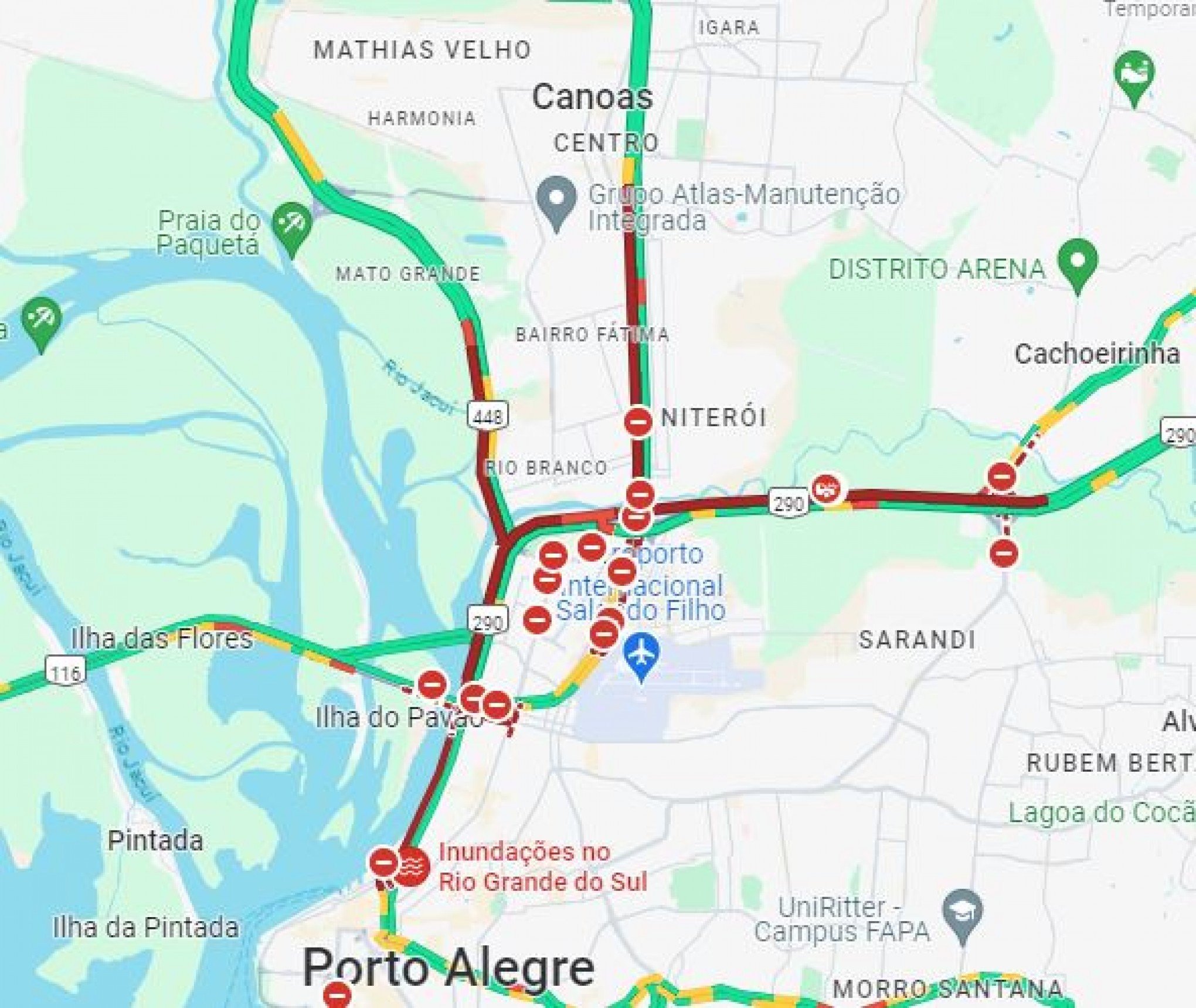 TRÂNSITO: Acesso a Porto Alegre tem congestionamento a partir de Canoas e Cachoeirinha; confira rota alternativa