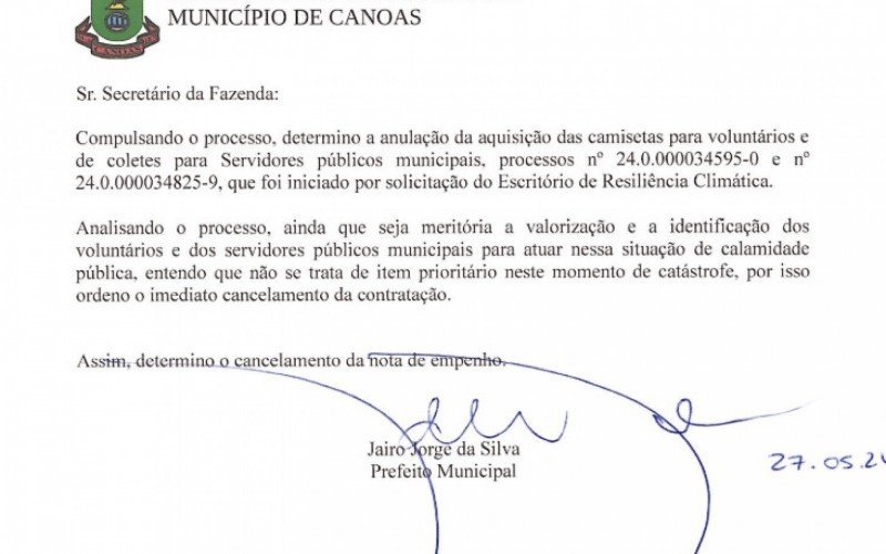 Documento publicado no Diário Oficial do Município