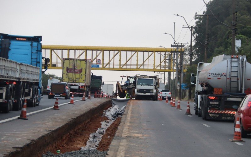 Obra de implementação da terceira faixa na BR-116 avança entre São Leopoldo e Sapucaia do Sul