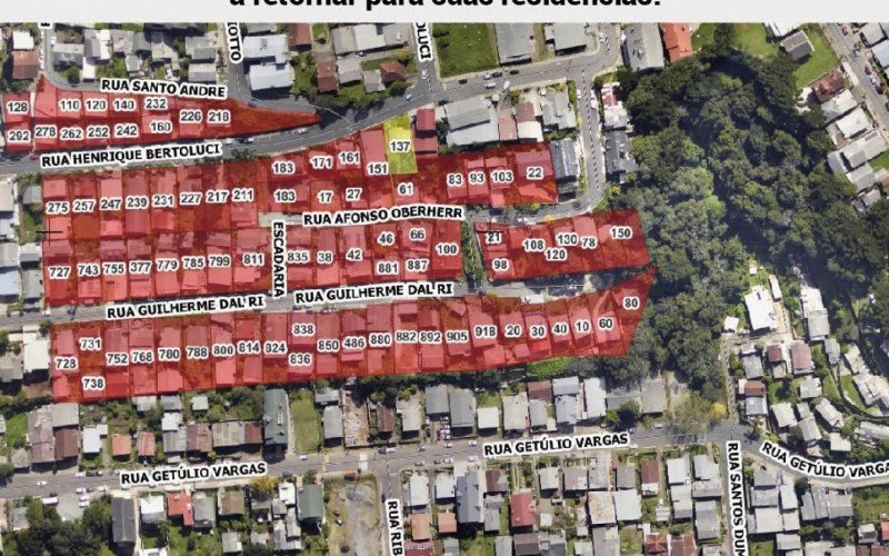 Prefeitura atualiza mapa da situação dos bairro Piratini. Casas em vermelho e amarelo continuam interditadas