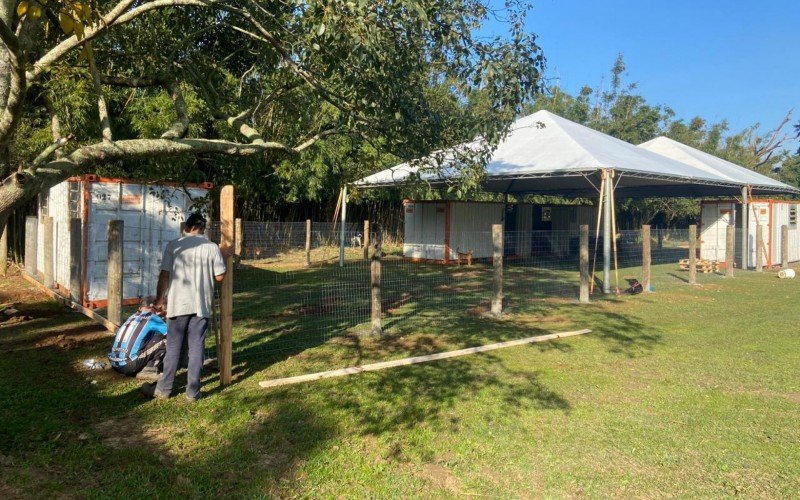 Local em Viamão onde os cães e gatos serão abrigados