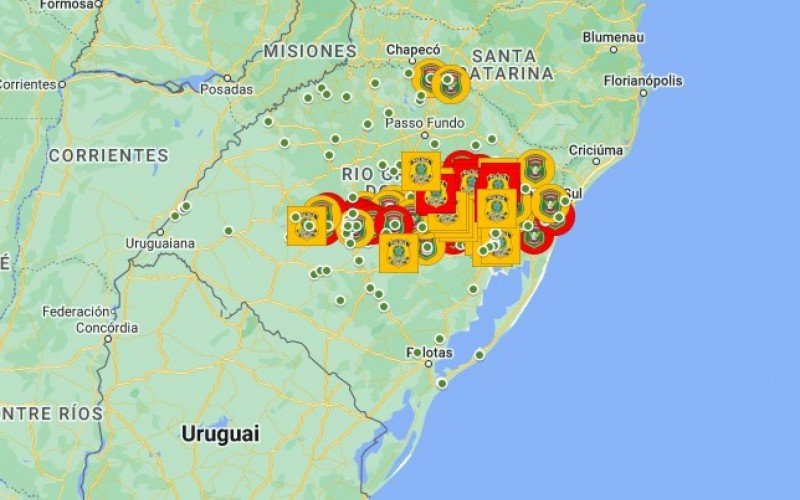 Mapa mostra situação de estradas do RS | abc+