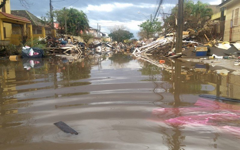 Situação da Rua Nicolau Seibel, no bairro Rio Branco, na manhã desta quarta-feira (19)