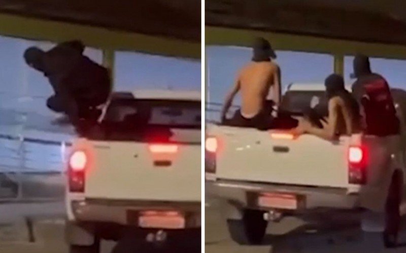 Vídeos mostram o grupo descendo de um carro, simulando um assalto | abc+