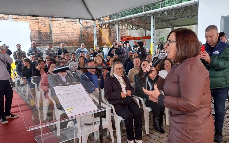 Prefeita Sirlei Silveira na solenidade de inauguração do Complexo Municipal de Saúde de Taquara | abc+