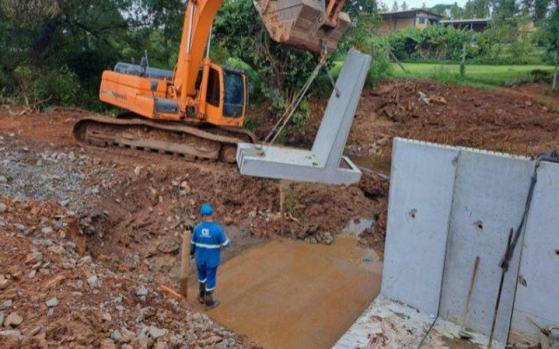 No bairro Canudos, em Novo Hamburgo, obra de macrodrenagem foi iniciada no começo de abril antes da catástrofe climática que atingiu o RS | abc+