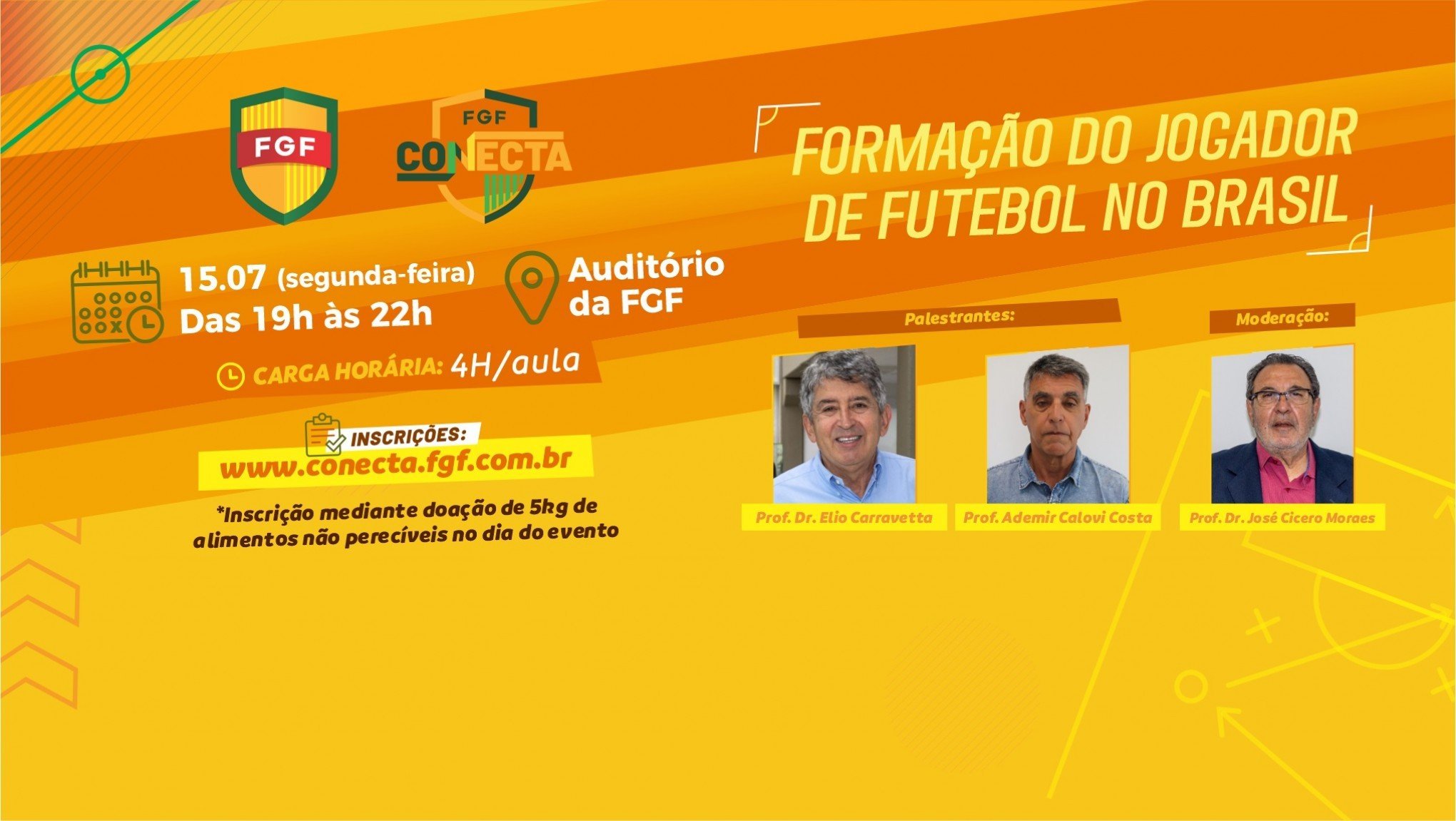 Profissionais que participaram da formação de Nilmar, Pato e Alisson são os palestrantes do próximo FGF Conecta