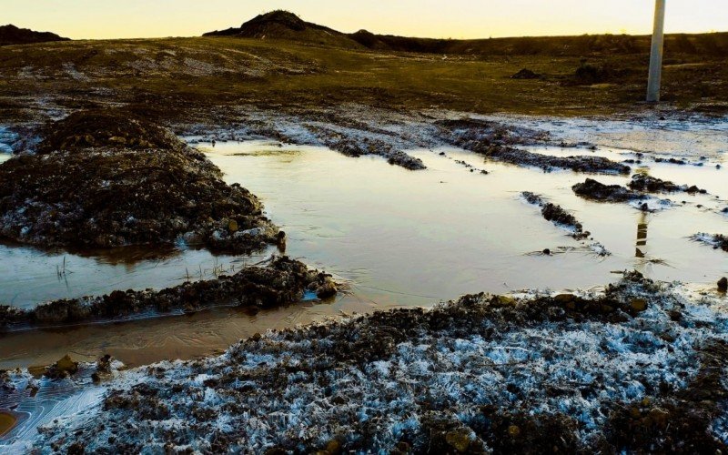 Frio congela a paisagem em São Francisco de Paula
