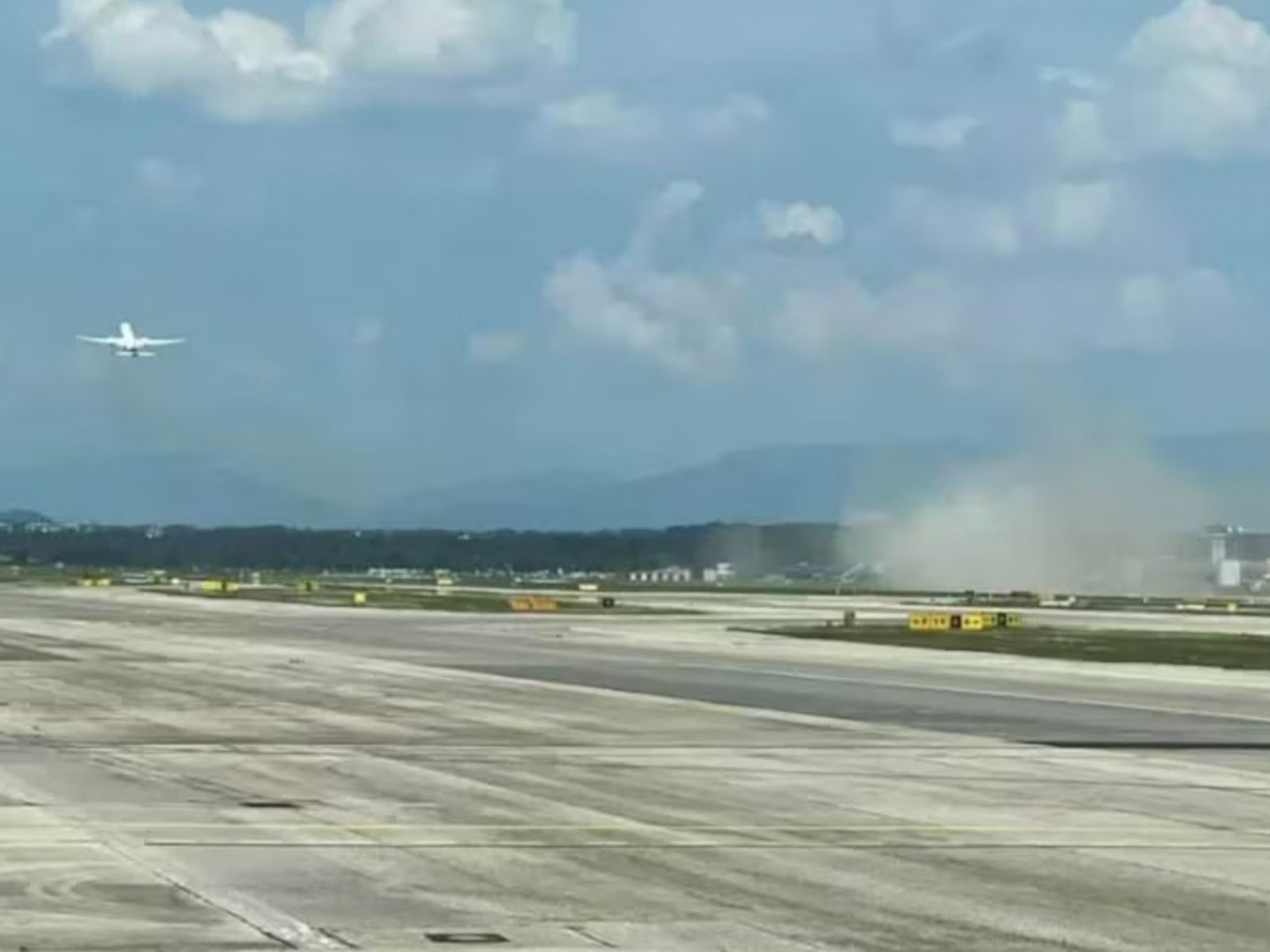 Avião com destino ao Brasil que bateu traseira ao decolar fez manobras circulares no céu por 1h30; entenda