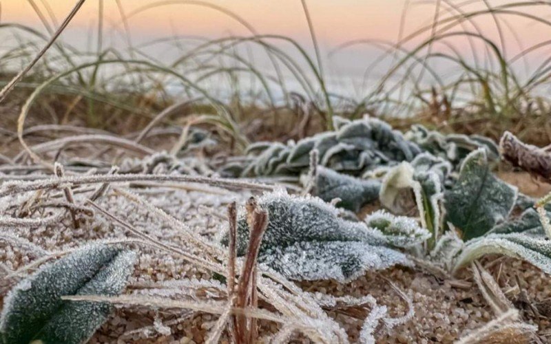 Praia no Uruguai amanheceu coberta de gelo neste sábado  | abc+