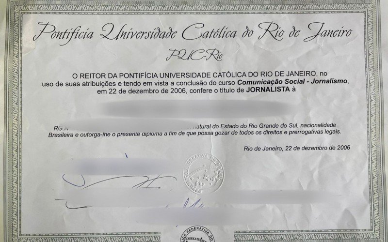 Diploma falso utilizado por servidor público de Canoas | abc+