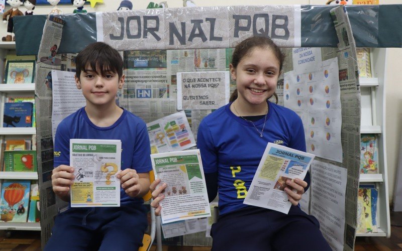 Alunos Gabriel e Isabella fazem parte da turma