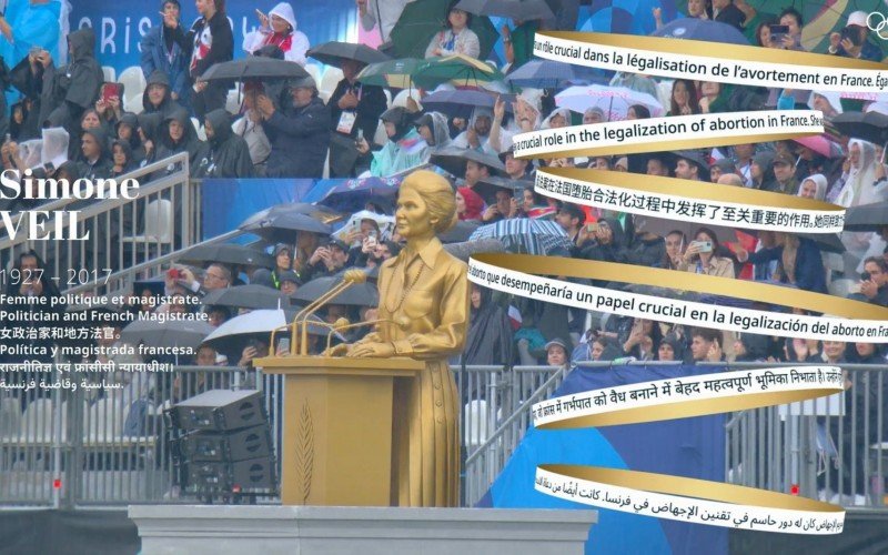 Simone Veil ganha estátua durante cerimônia de abertura das Olimpíadas de Paris | abc+