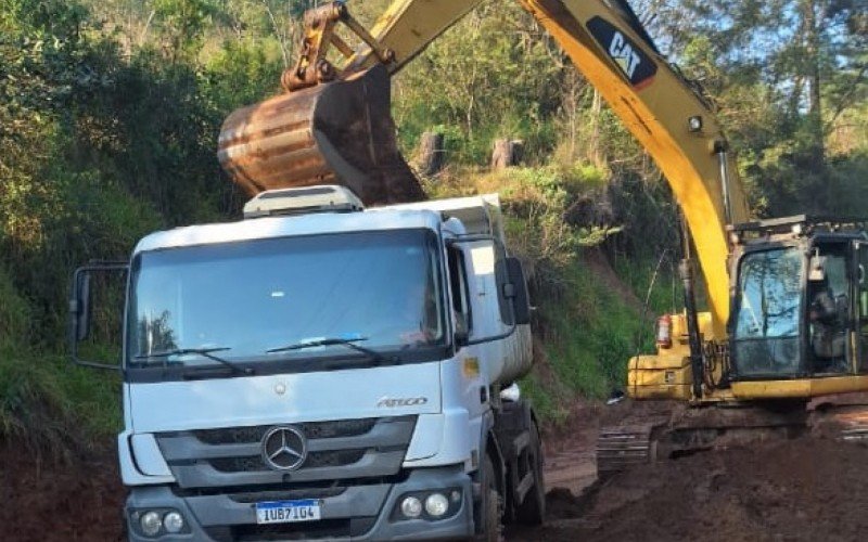 Obras em andamento na Estrada Passo da Taquara, no trecho de São Sebastião do Caí | abc+