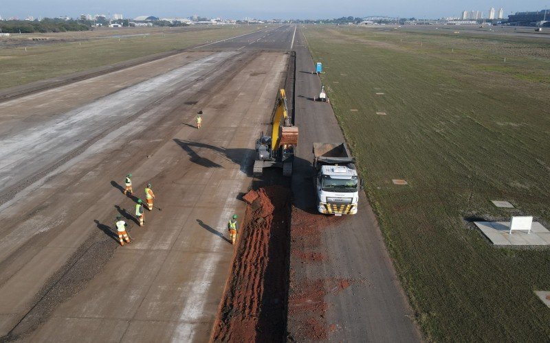 Trabalhos de recuperação da pista do Aeroporto Salgado Filho | abc+