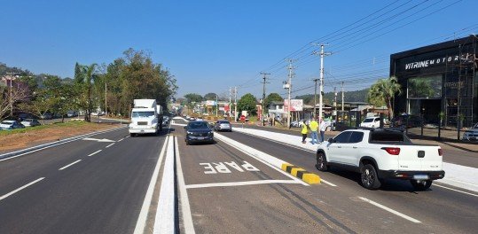 Após liberação do trânsito, motoristas começaram a explorar o trevo de acesso ao Rincão Gaúcho