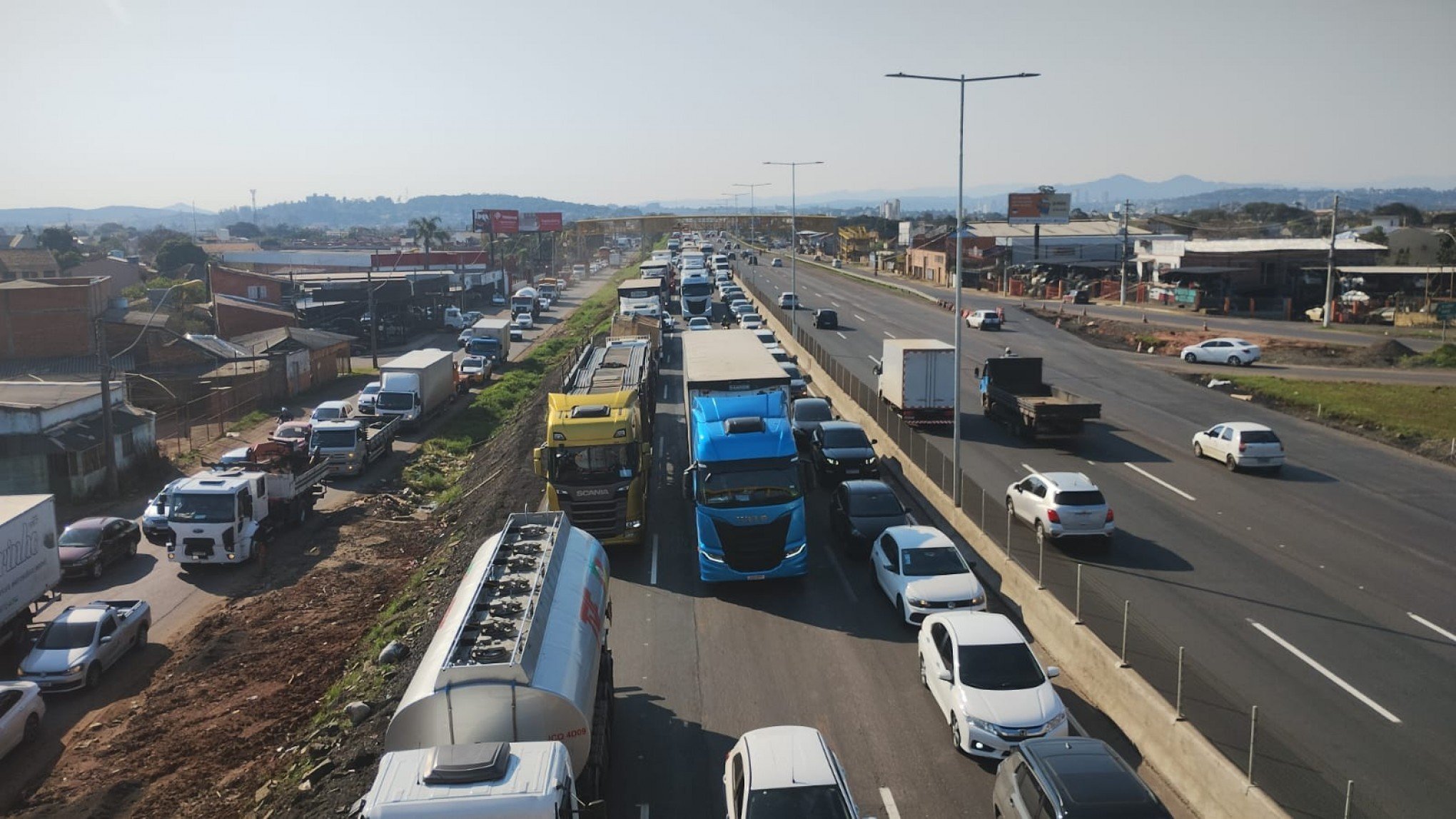 BR-116: Obras causam grande congestionamento em trecho do Vale do Sinos