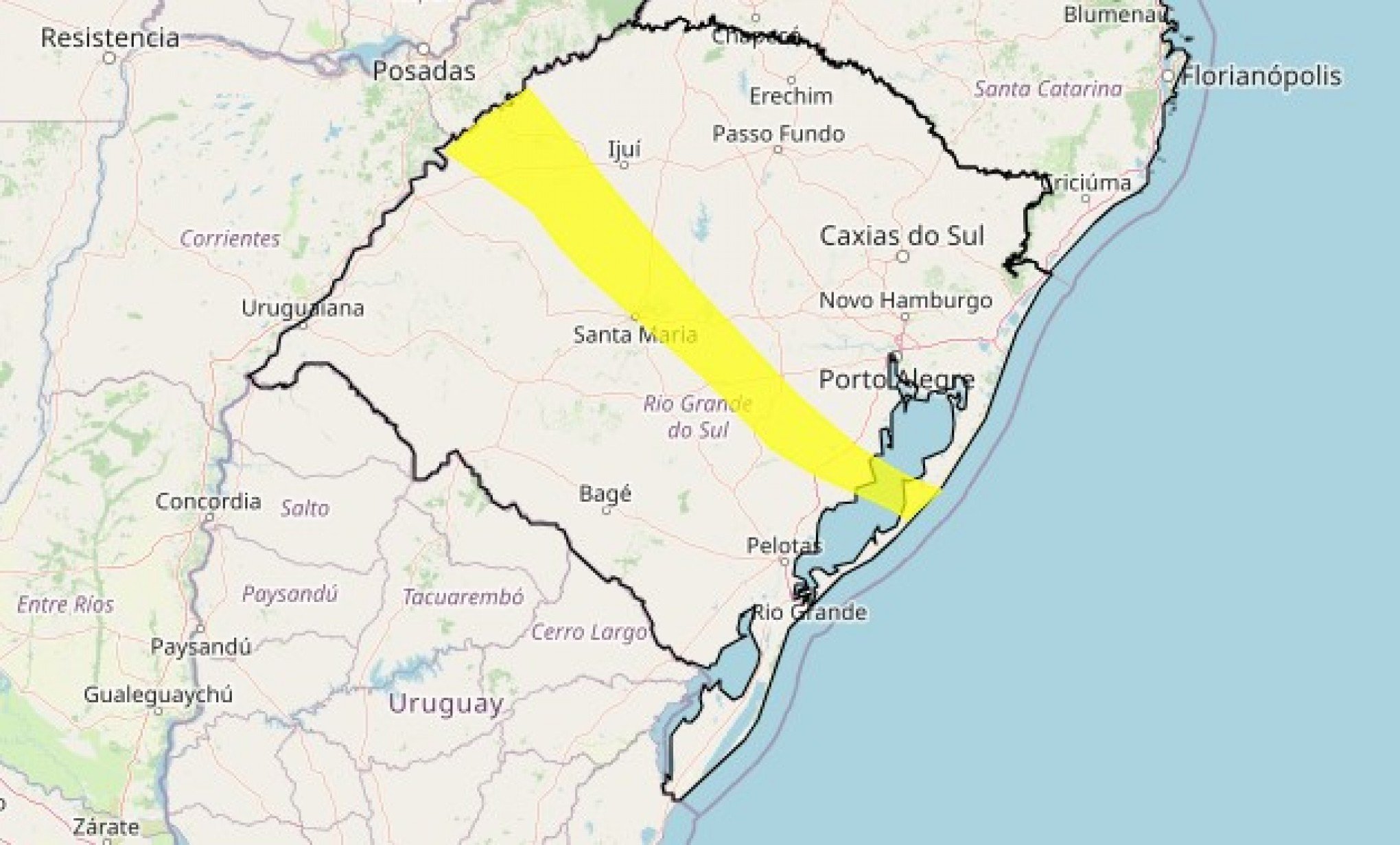 PREVISÃO DO TEMPO: Inmet emite alerta para risco de tempestade no RS