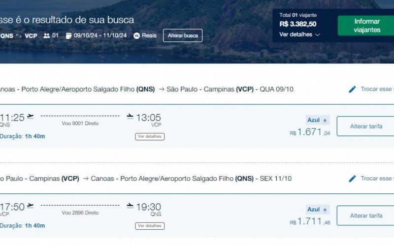 Viagem de ida e volta entre Canoas e Campinas custa mais de R$ 3 mil em outubro | abc+