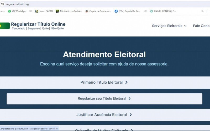 Um dos sites falsos identificados é o regularizetitulo.org